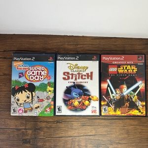 Playstation 2 lot PS2, nihao‎ kai-lan, Disney Classics Stitch, Lego Star Wars.